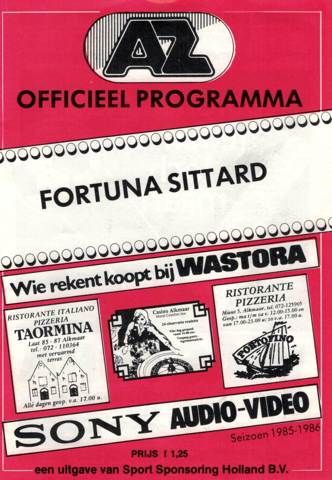 AZ Programma 21-dec-1985 Fortuna Sittard thuis